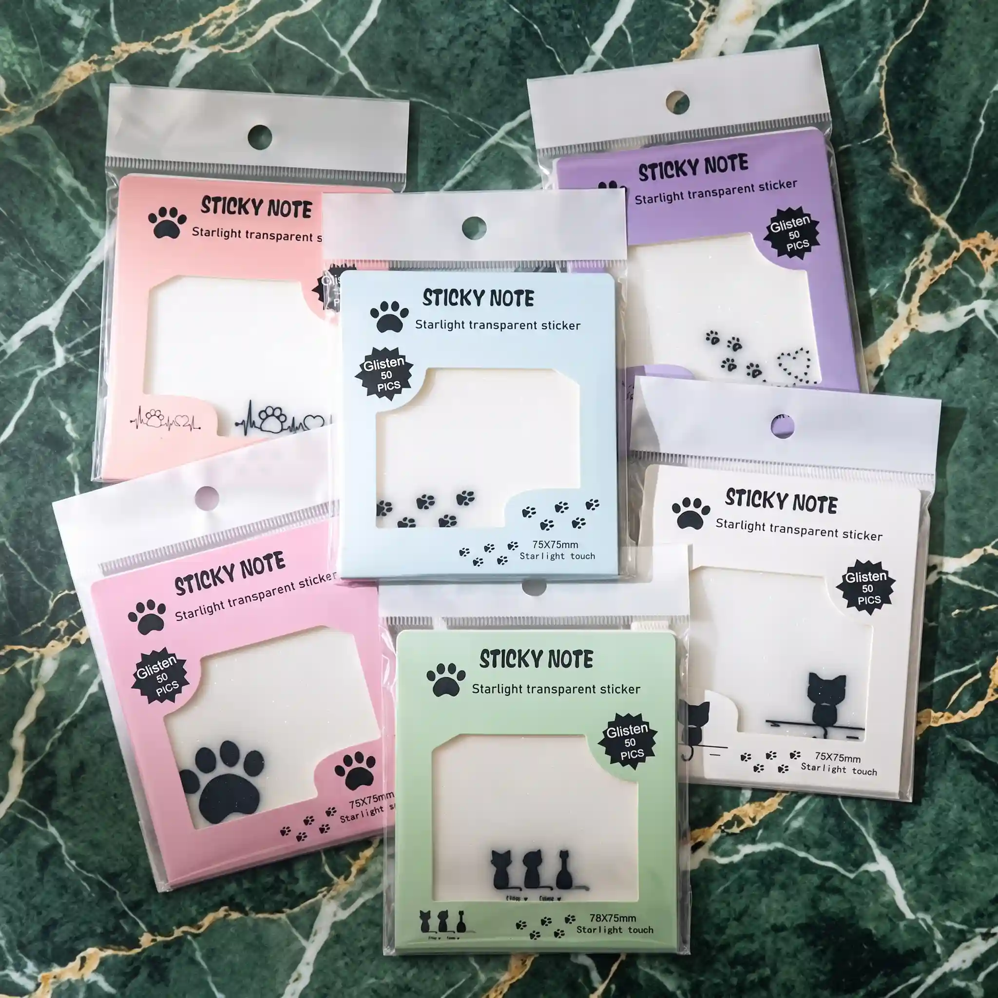 STICKY NOTE TRANSPARANT CATS